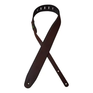 Colonial Leather - 2.5 Padded Upholstery Leather Guitar Strap - Tan & Brown