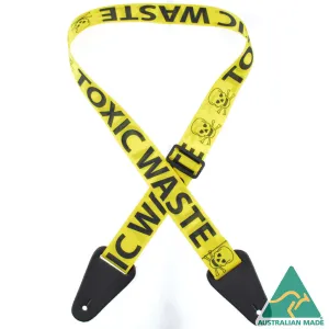 Colonial Leather - Toxic Waste Printed Webbing Guitar Strap