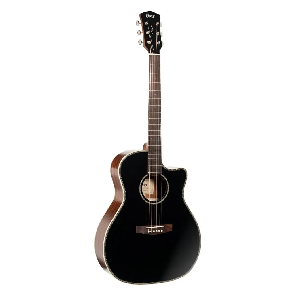 Cort Essence GA4 Acoustic Guitar - Black Top Semi Gloss