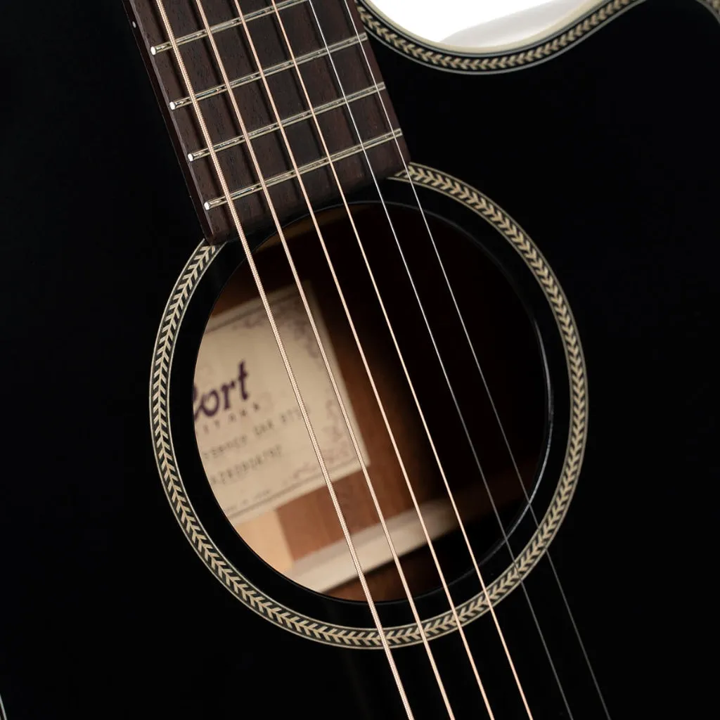 Cort Essence GA4 Acoustic Guitar - Black Top Semi Gloss