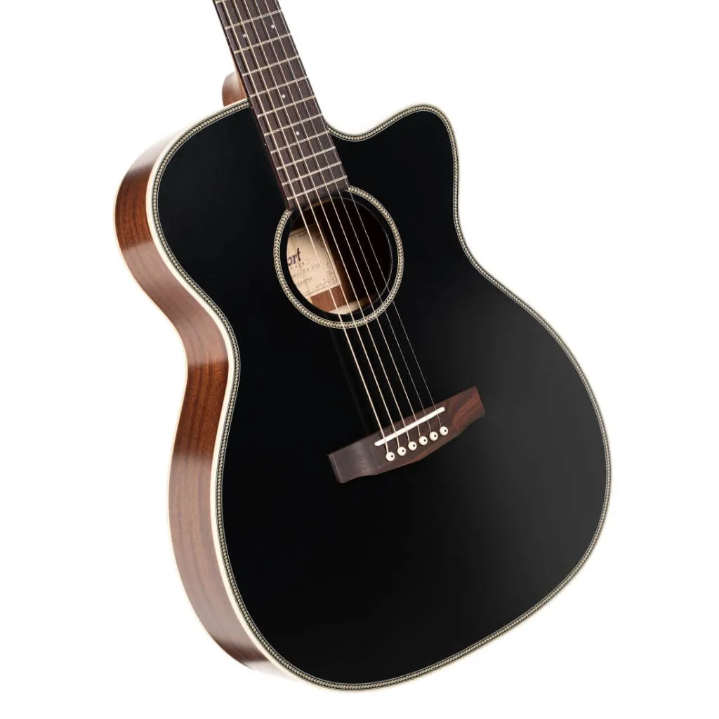 Cort Essence OC4 Acoustic Guitar - Black Top Semi Gloss