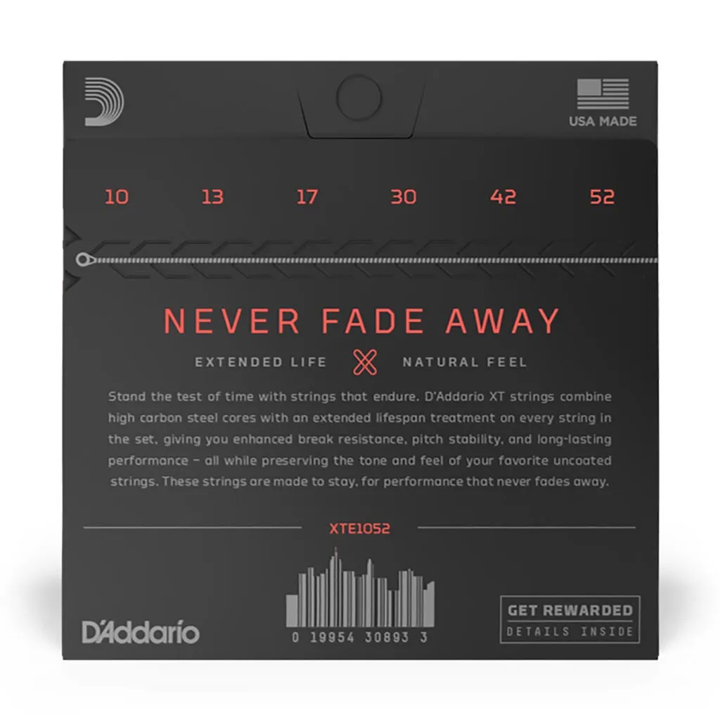 D'Addario - XTE1052 - Electric Guitar XT Light Top/Heavy Bottom 10-52 - Electric Guitar Strings