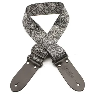 DSL - DP20 Guitar Strap, Digital Printed Webbing, 2" - Black Paisley