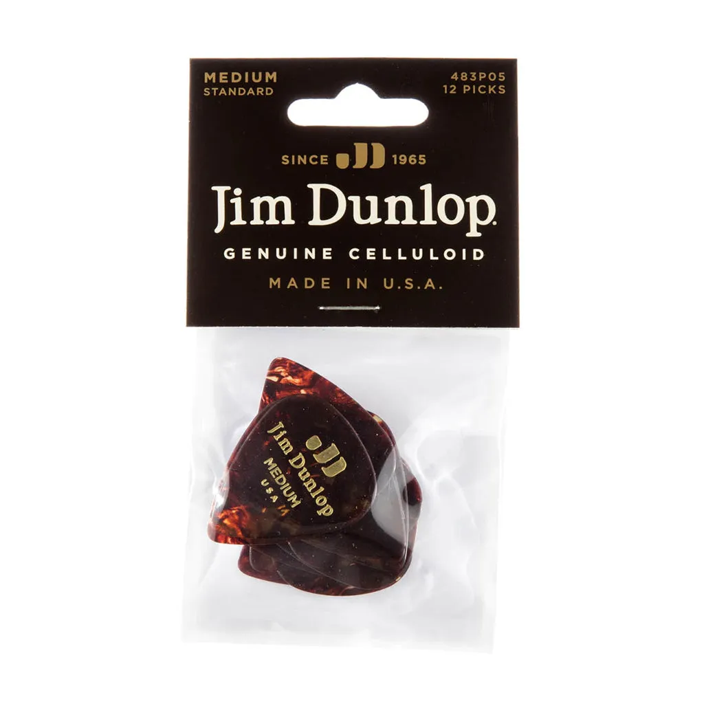 Dunlop Celluloid Shell Picks 12pk - Medium