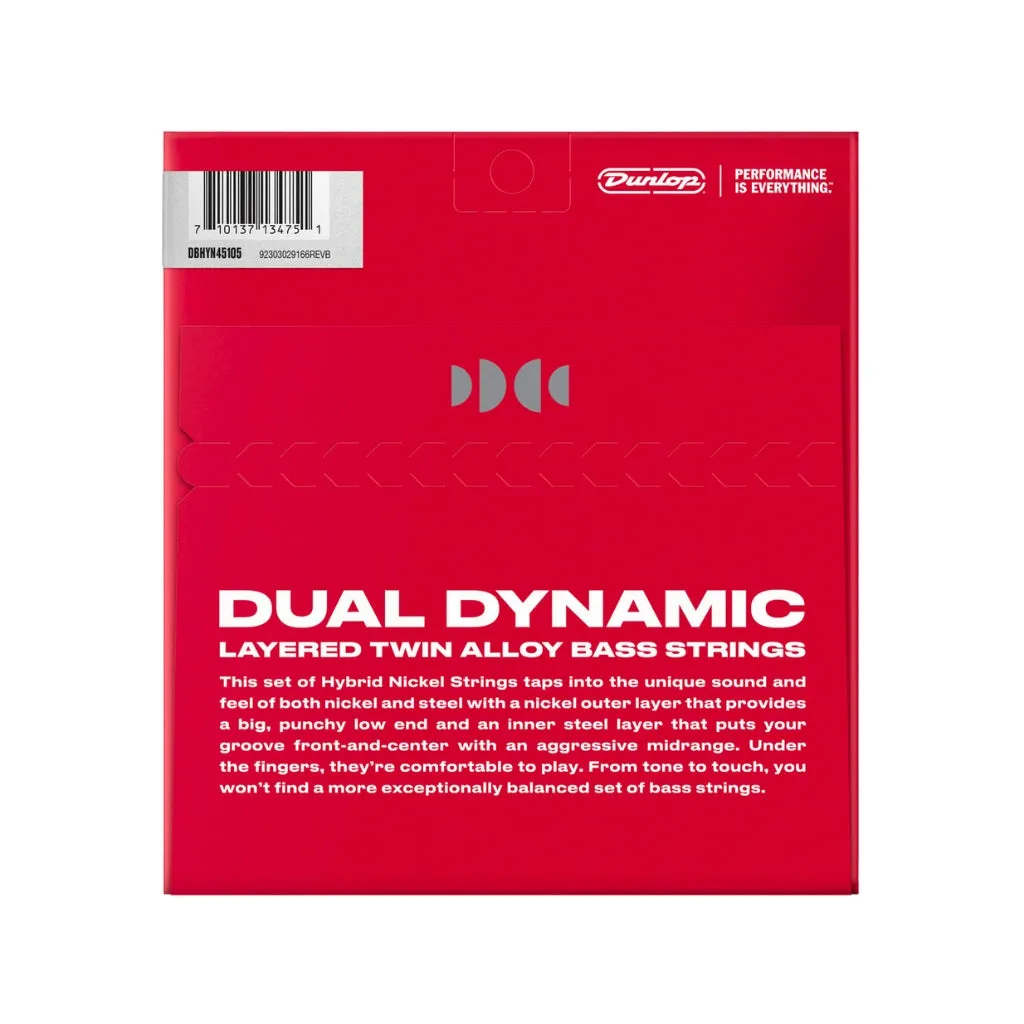 Dunlop Hybrid Nickel Over Stainless Steel Bass Strings 45-105