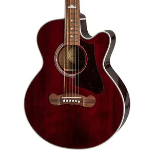 Epiphone J-200 EC Studio Parlour Acoustic Guitar - Wine Red
