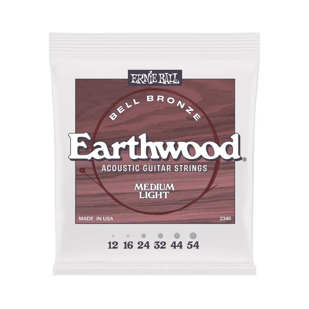 Ernie Ball 2346 Earthwood Bell Bronze Acoustic Guitar Strings - .012-.054 Medium Light