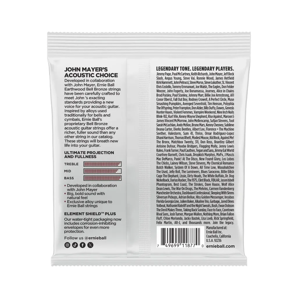 Ernie Ball 2346 Earthwood Bell Bronze Acoustic Guitar Strings - .012-.054 Medium Light