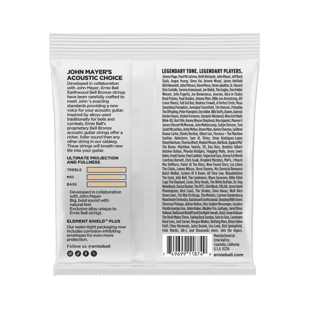 Ernie Ball 2350 Earthwood Bell Bronze Acoustic Guitar Strings - .010-.050 Extra Light