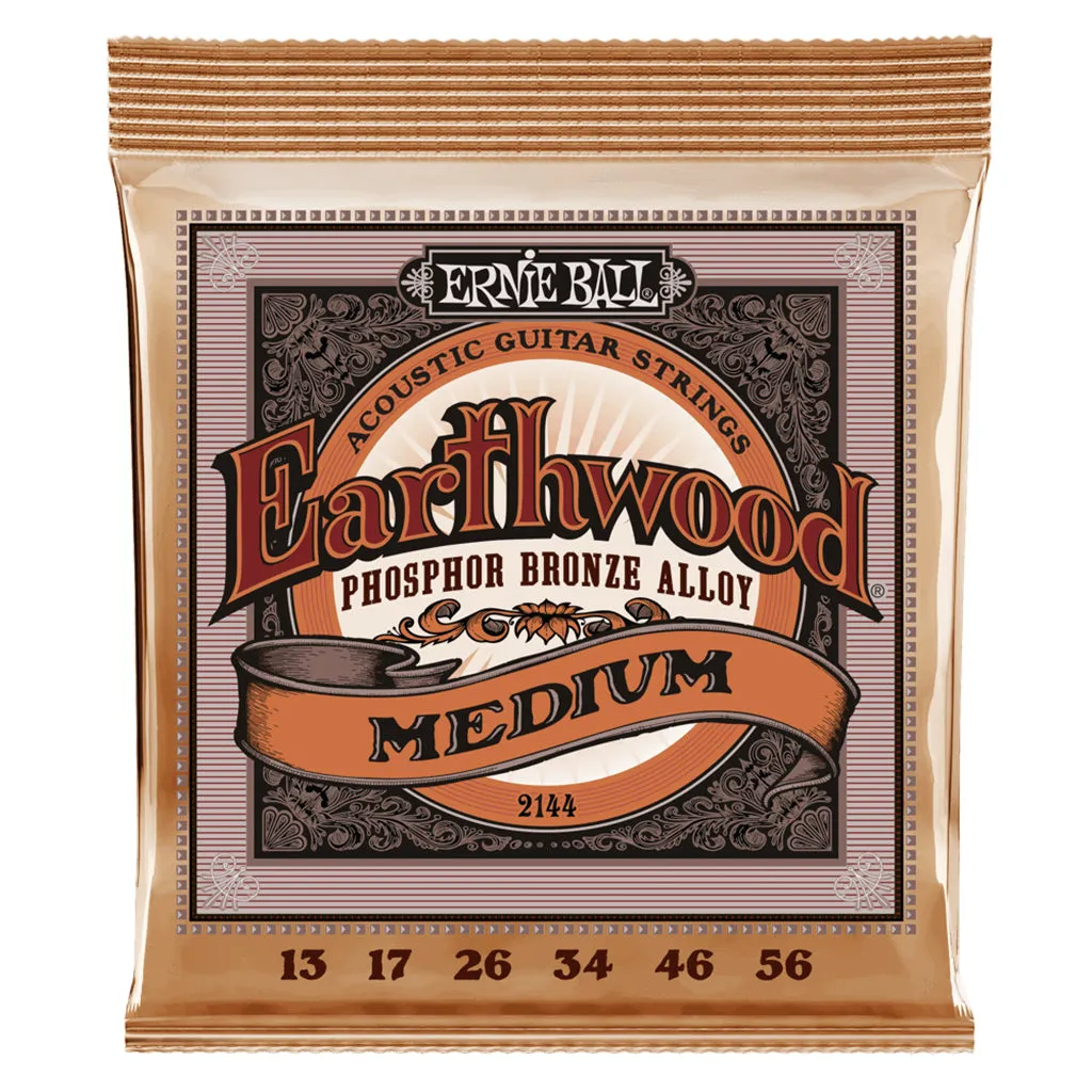 Ernie Ball Earthwood Medium Phosphor Bronze Acoustic Guitar String, 13-56 Gauge