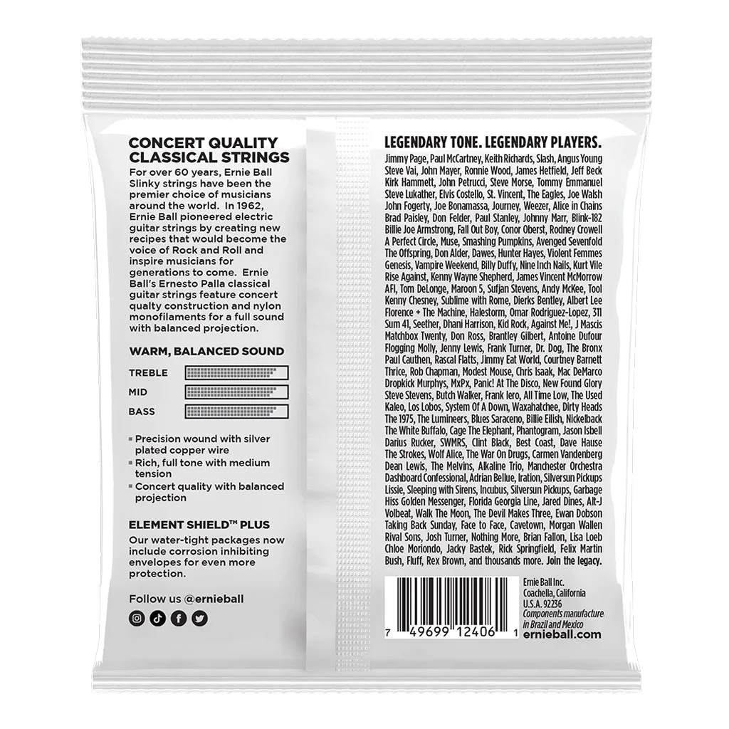 Ernie Ball Ernesto Palla Black and Gold Ball-End Nylon Classical Guitar String
