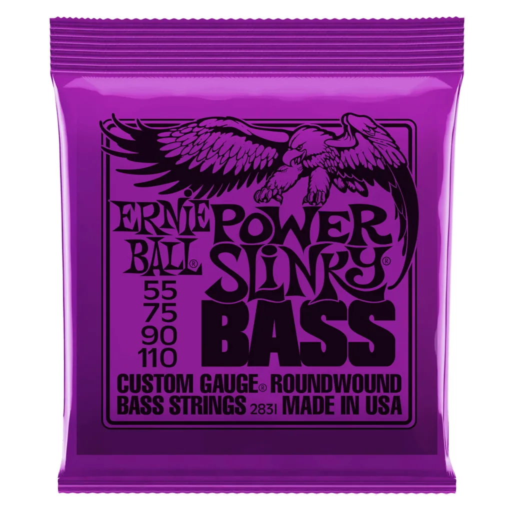 Ernie Ball Power Slinky Nickel Wound Electric Bass Strings, 55-110 Gauge