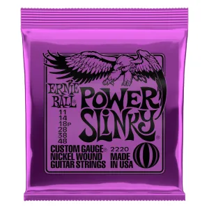 Ernie Ball Power Slinky Nickel Wound Electric Guitar Strings, 11-48 Gauge