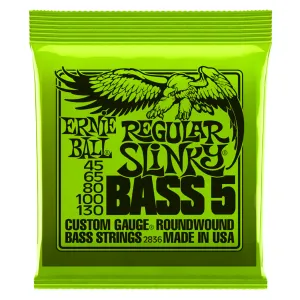 Ernie Ball Regular Slinky 5-String Nickel Wound Electric Bass Strings, 45-130 Gauge