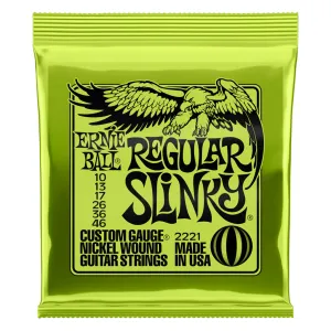 Ernie Ball Regular Slinky Nickel Wound Electric Guitar Strings, 10-46 Gauge