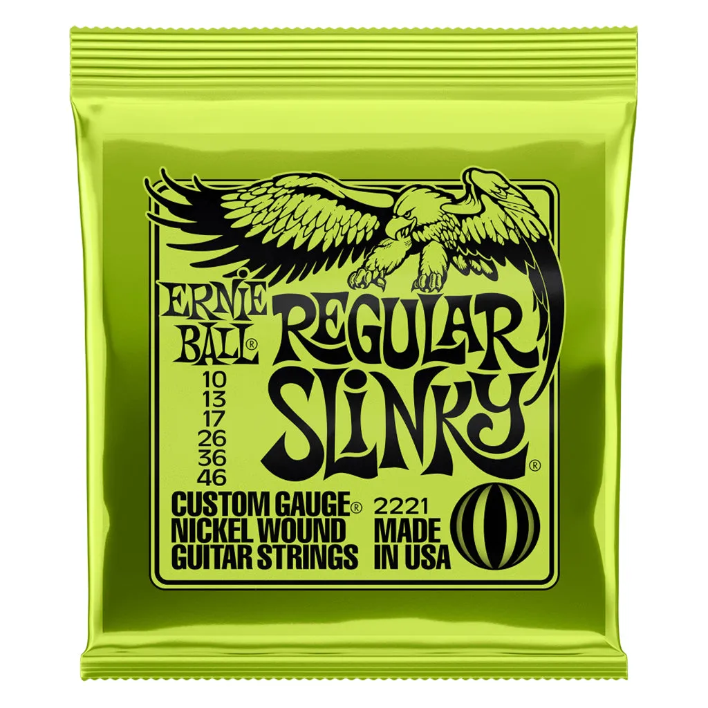 Ernie Ball Regular Slinky Nickel Wound Electric Guitar Strings, 10-46 Gauge