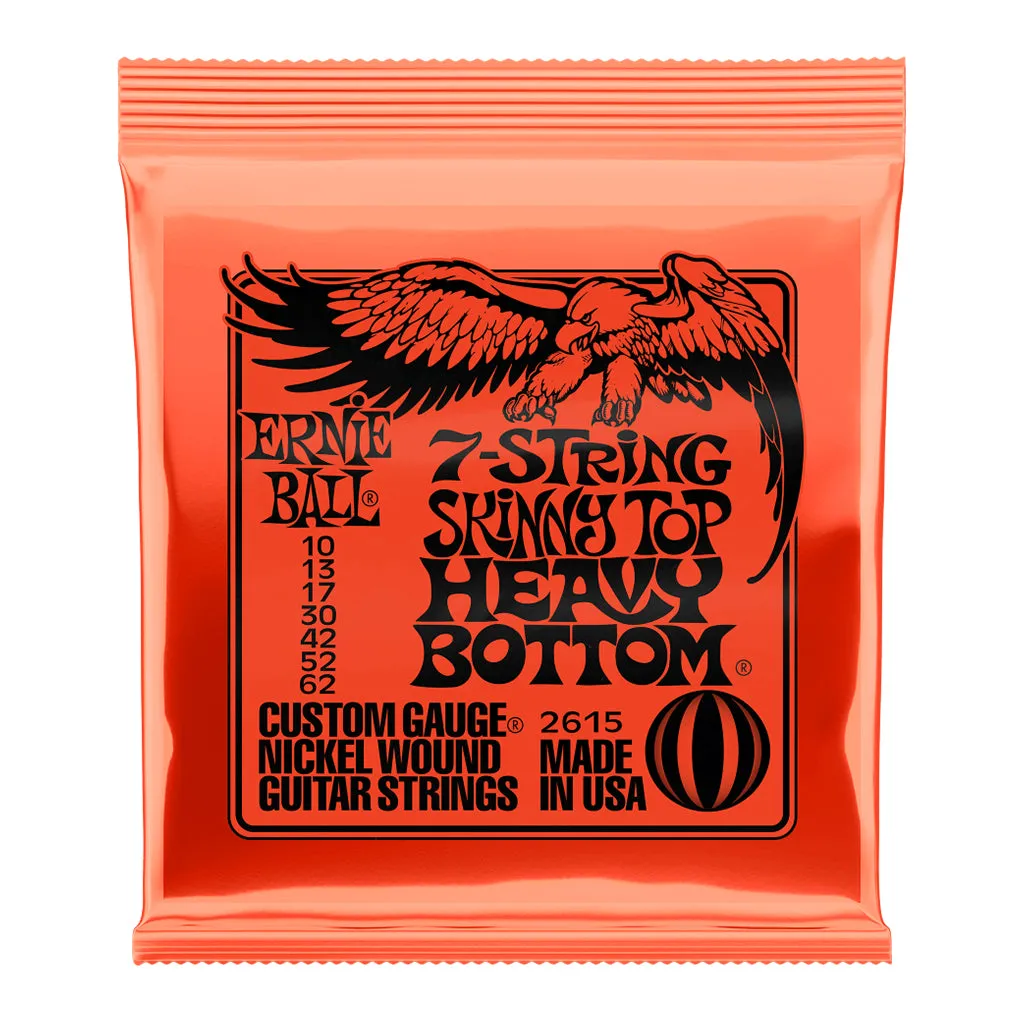 Ernie Ball Skinny Top Heavy Bottom Slinky 7-String Nickel Wound Electric Guitar Stings 10-62 Gauge