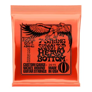 Ernie Ball Skinny Top Heavy Bottom Slinky 7-String Nickel Wound Electric Guitar Stings 10-62 Gauge