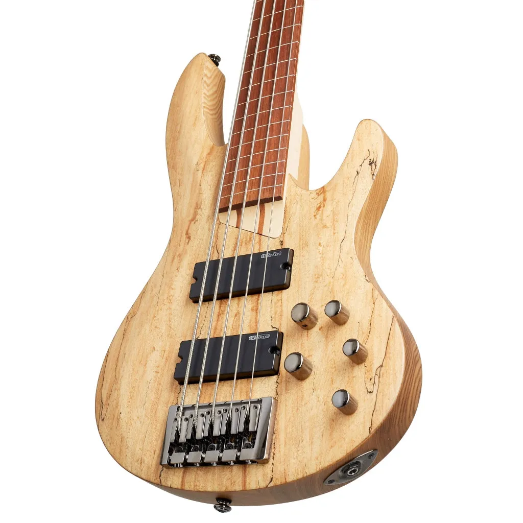 ESP LTD B-205SM 5-String Fretless Bass Guitar - Natural Satin