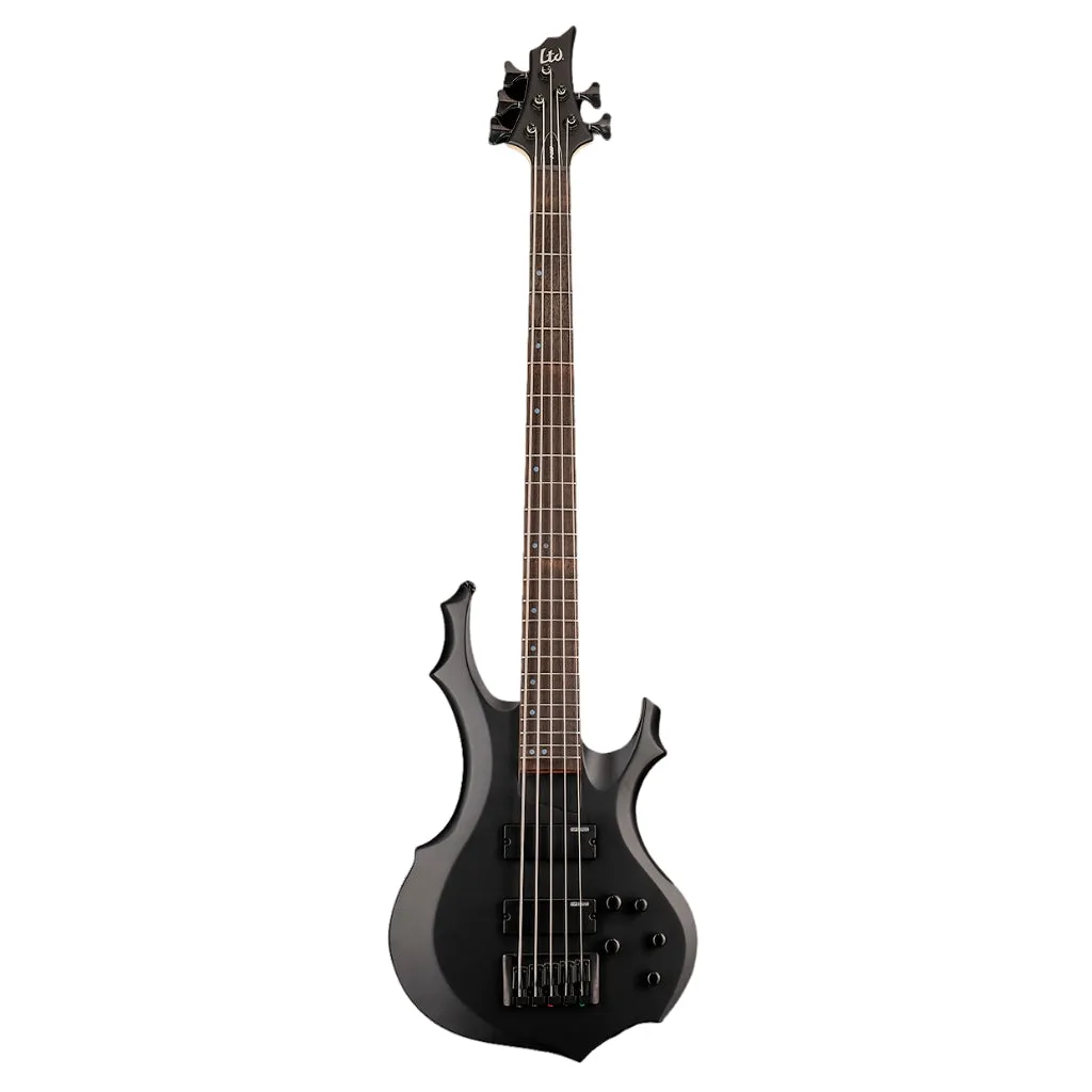 ESP LTD F-205 5-String Bass Guitar - Black Satin