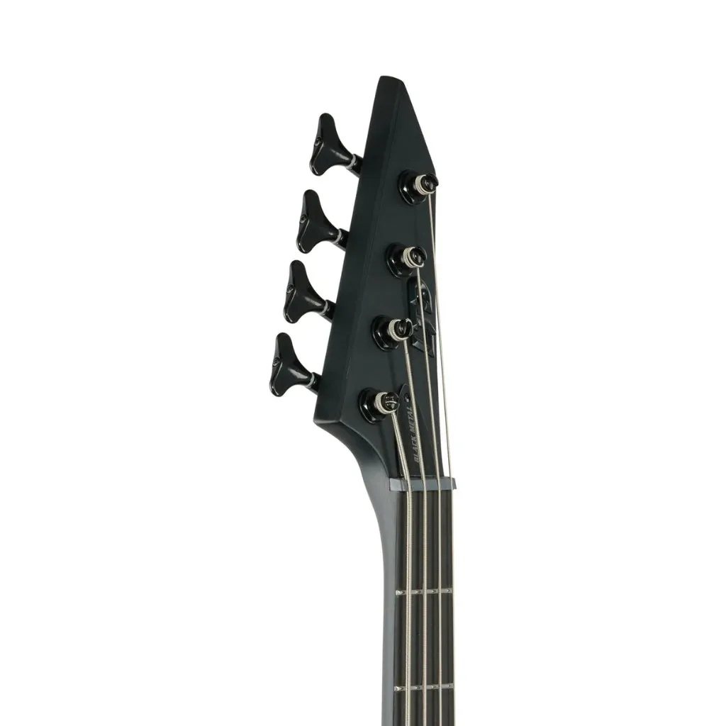 ESP LTD M-4 Black Metal Bass Guitar - Black Satin
