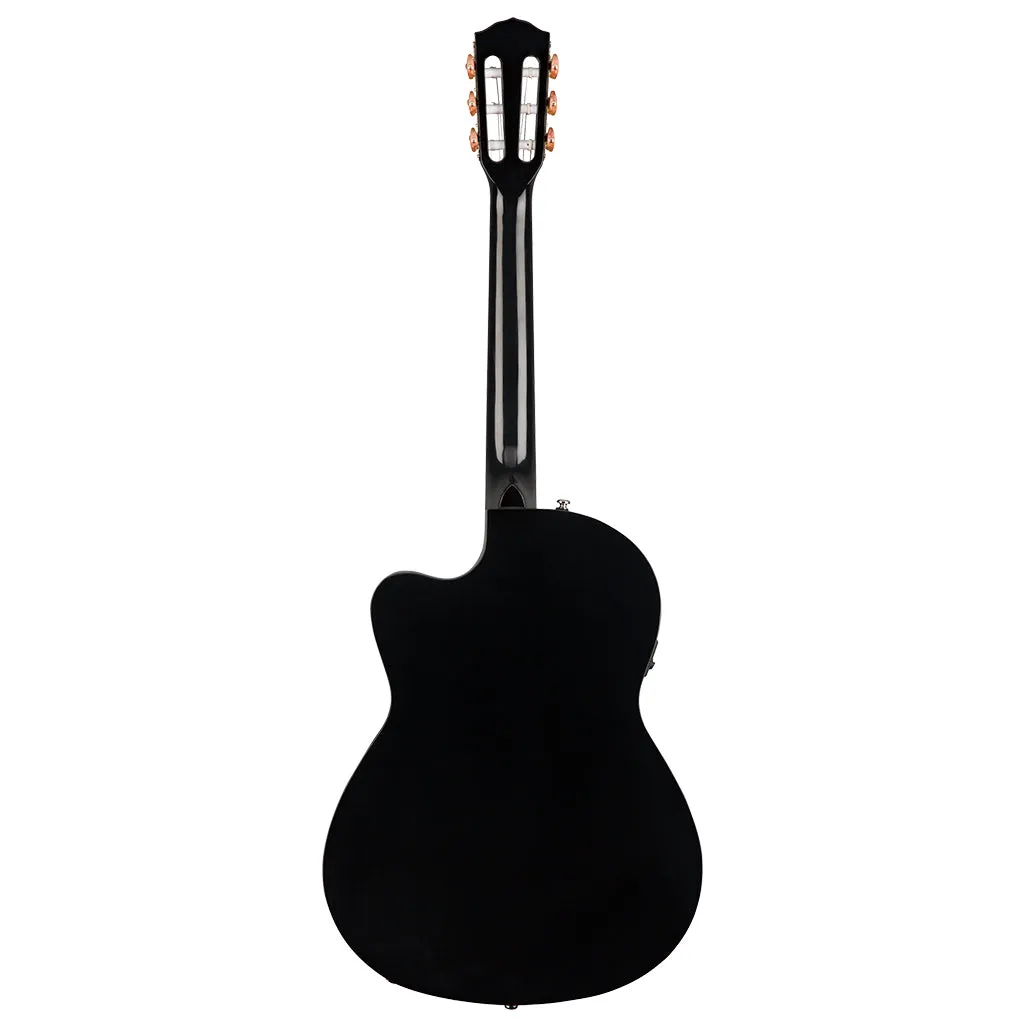 Fender CN-140SCE Nylon Thinline - Black - Walnut Fingerboard