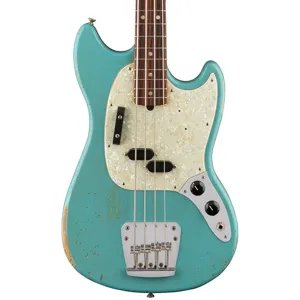 Fender JMJ Road Worn Mustang Bass - Faded Daphne Blue