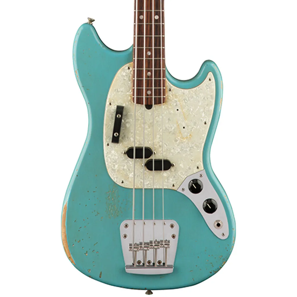 Fender JMJ Road Worn Mustang Bass - Faded Daphne Blue