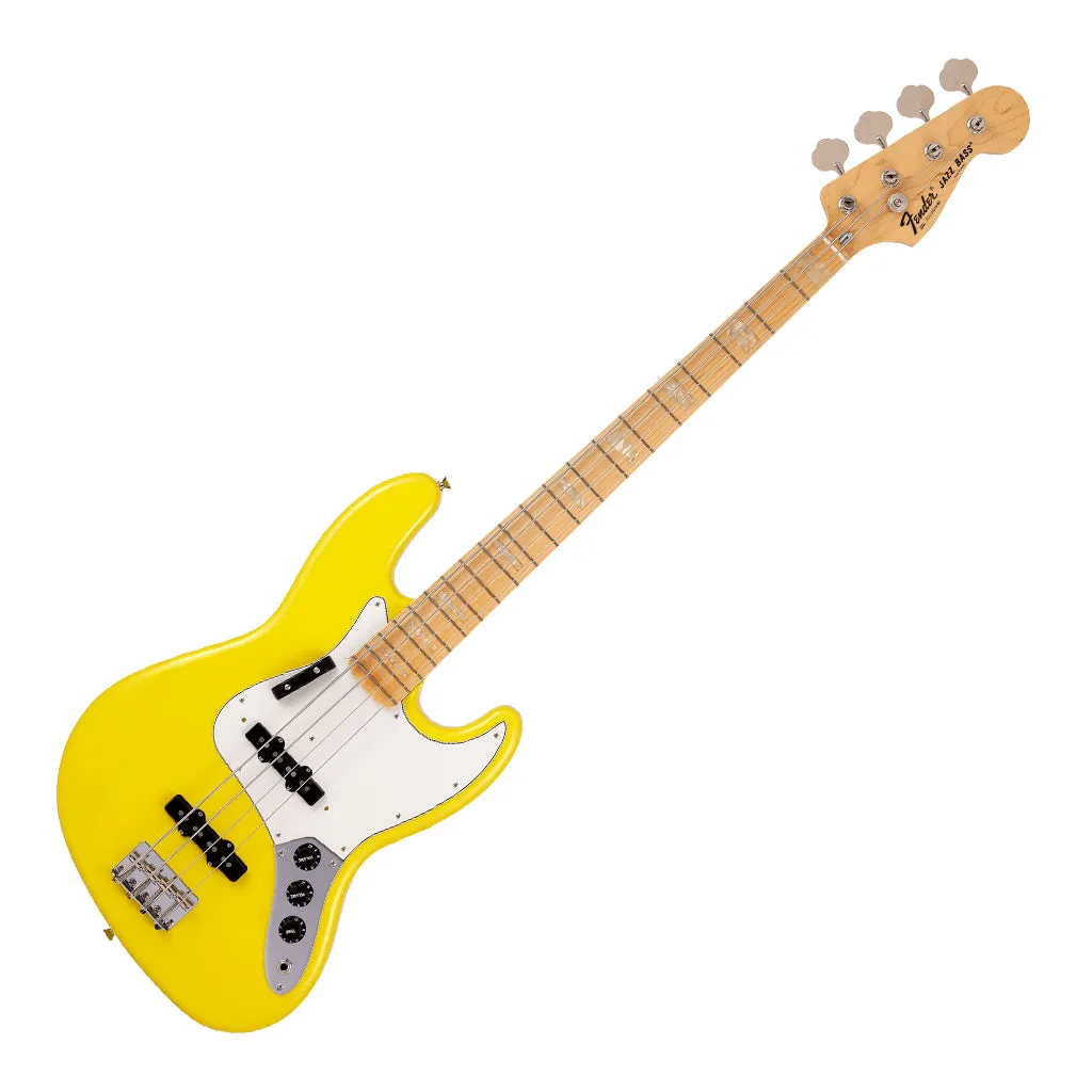 Fender Made in Japan Limited International Color Jazz Bass, Maple Fingerboard, Monaco Yellow