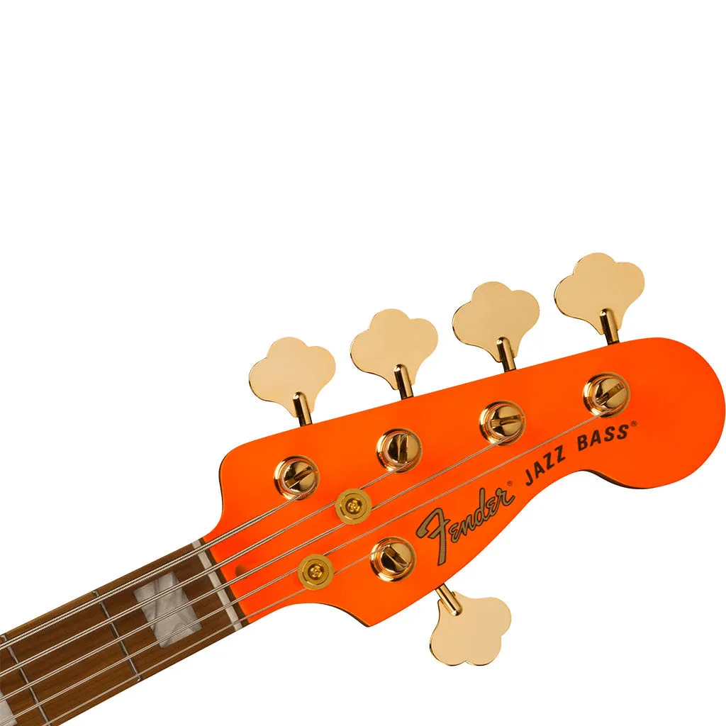 Fender MonoNeon Jazz Bass V, Maple Fingerboard, Neon Yellow