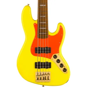Fender MonoNeon Jazz Bass V, Maple Fingerboard, Neon Yellow