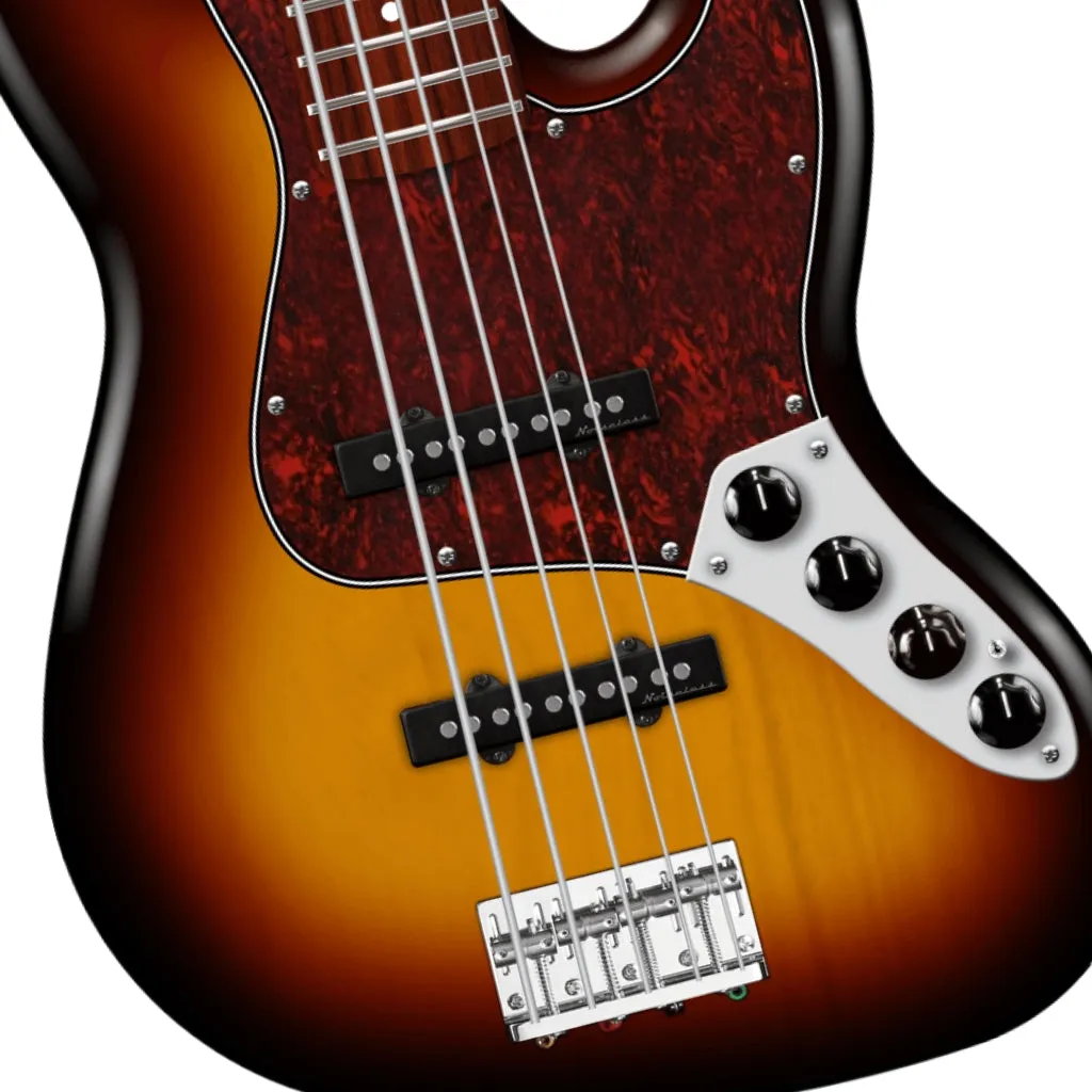 Fender Player II Modified Active Jazz Bass V - 3 Tone Sunburst, Rosewood Fingerboard