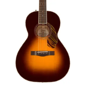 Fender PS-220E Parlor, Ovangkol Fingerboard, 3-Color Vintage Sunburst
