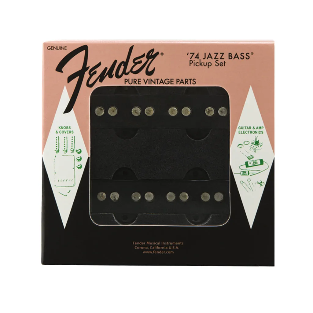 Fender Pure Vintage '74 Jazz Bass Pickup Set, Black (2)