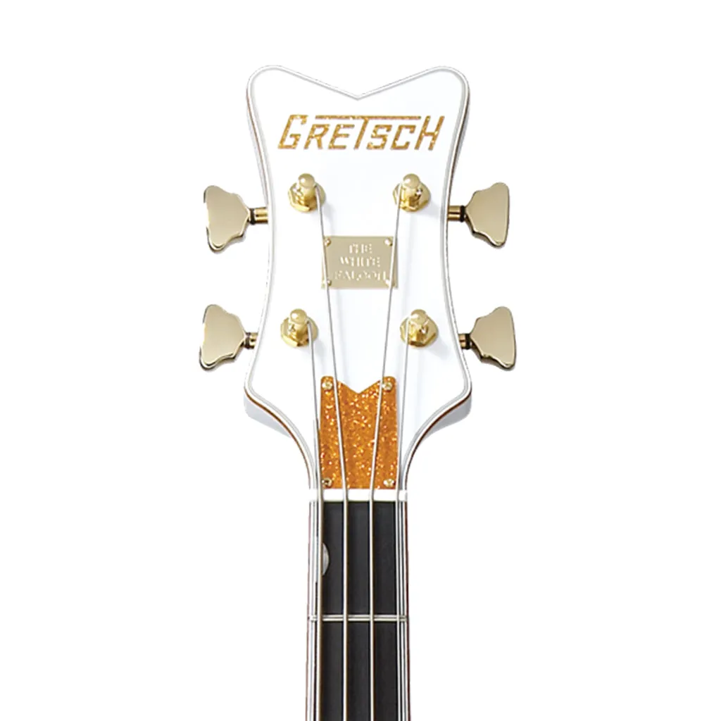 G6136LSB White Falcon Bass, 34" Scale, Ebony Fingerboard, White