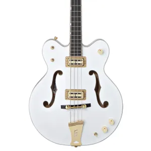 G6136LSB White Falcon Bass, 34" Scale, Ebony Fingerboard, White