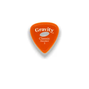 Gravity Picks Classic Standard 3mm Polished with Elipse Grip Hole Orange