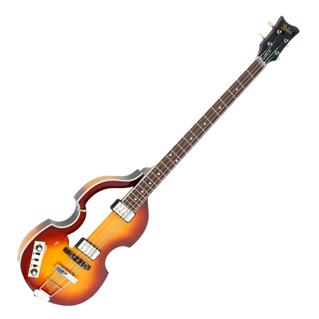 Hofner Ignition Series Left Handed Violin Electric Bass with H64/VB Case - Sunburst