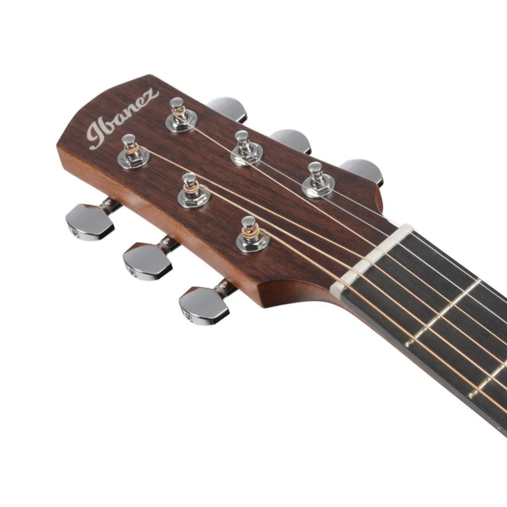 Ibanez AAM50CE Natural Open Pore Back and Sides Acoustic Guitar - Coral Red Burst Open Pore Top
