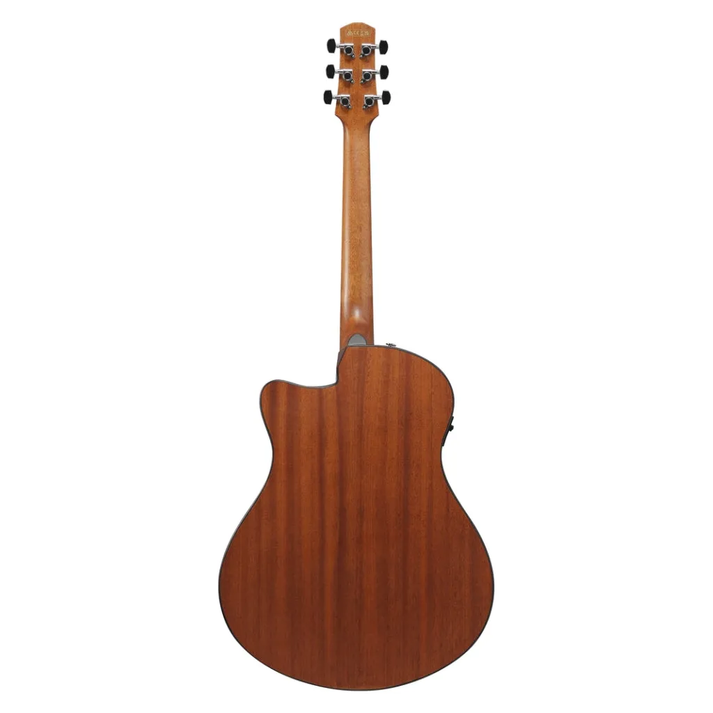 Ibanez AAM50CE Natural Open Pore Back and Sides Acoustic Guitar - Coral Red Burst Open Pore Top