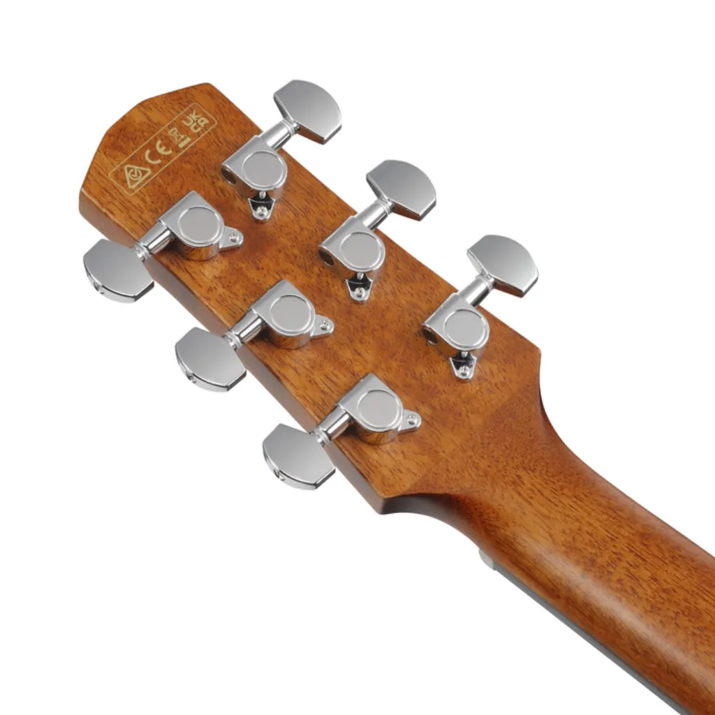 Ibanez AAM50CE Natural Open Pore Back and Sides Acoustic Guitar - Coral Red Burst Open Pore Top