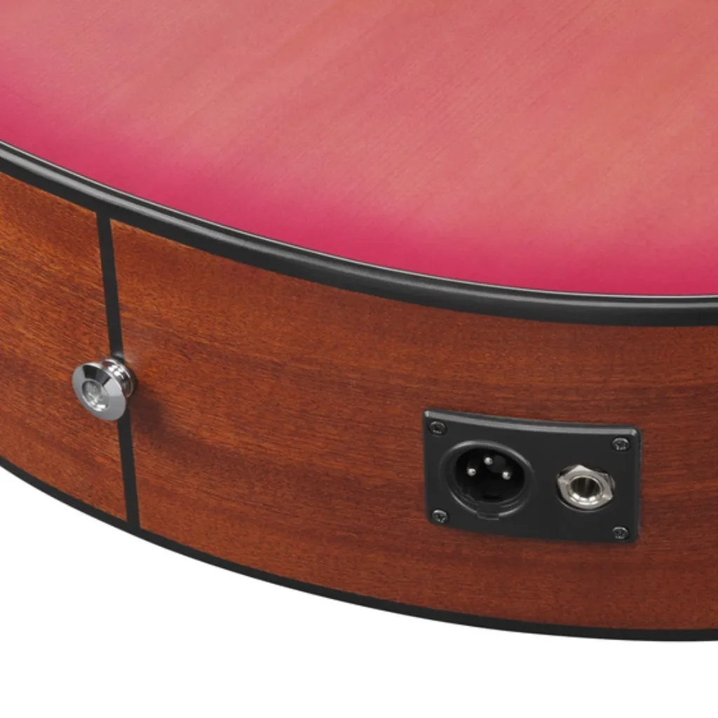 Ibanez AAM50CE Natural Open Pore Back and Sides Acoustic Guitar - Coral Red Burst Open Pore Top