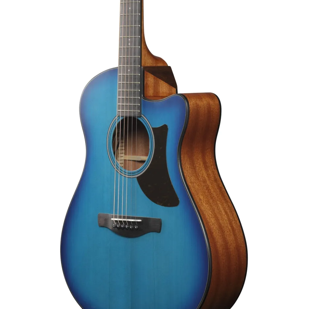 Ibanez AAM50CE Open Pore Top, Natural Open Pore Back and Sides Acoustic Guitar - Sapphire Blue Burst