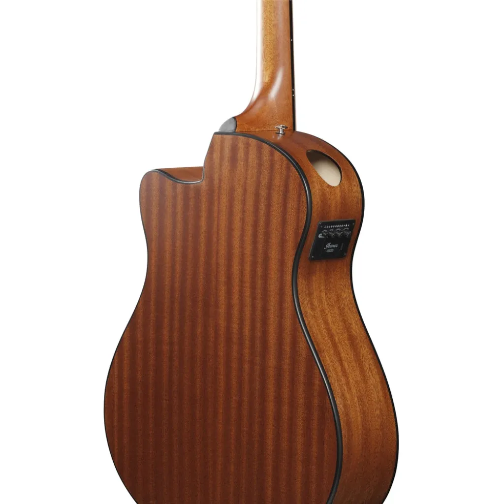 Ibanez AAM50CE Open Pore Top, Natural Open Pore Back and Sides Acoustic Guitar - Sapphire Blue Burst