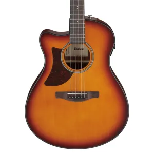 Ibanez AAM50LCE Left Handed Acoustic Guitar - Open Pore Light Brown Sunburst Top