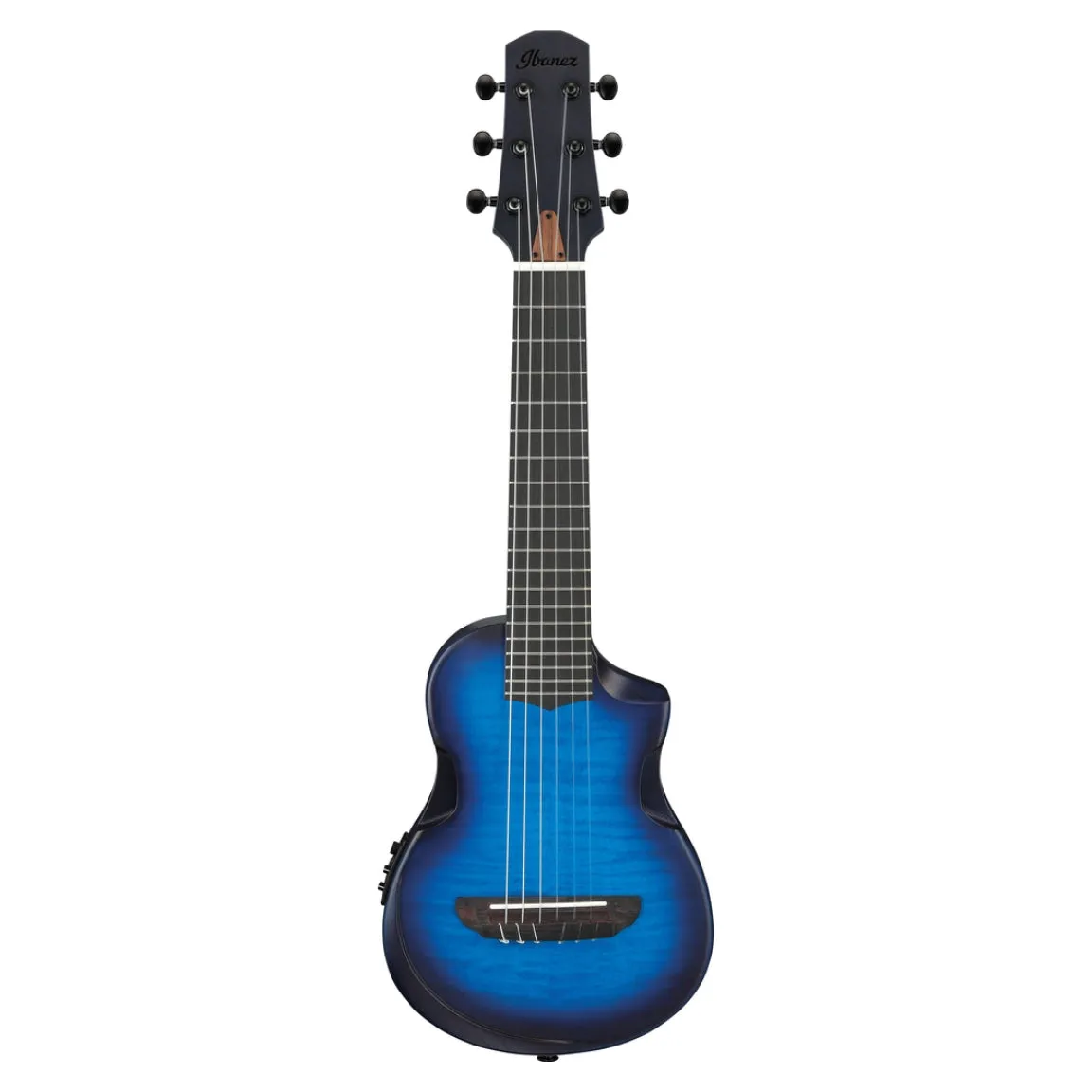 Ibanez AUP10FMNE Ukulele with Bag - Open Pore Transparent Blue Sunburst