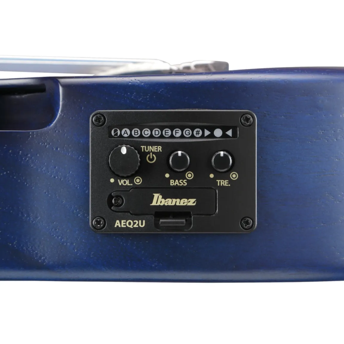 Ibanez AUP10FMNE Ukulele with Bag - Open Pore Transparent Blue Sunburst