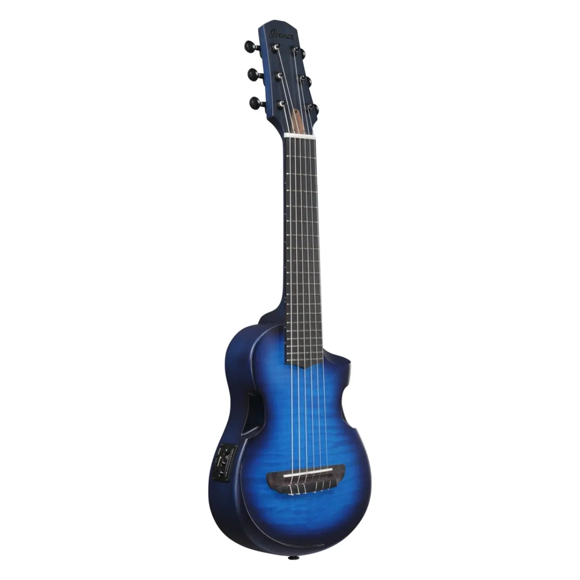 Ibanez AUP10FMNE Ukulele with Bag - Open Pore Transparent Blue Sunburst