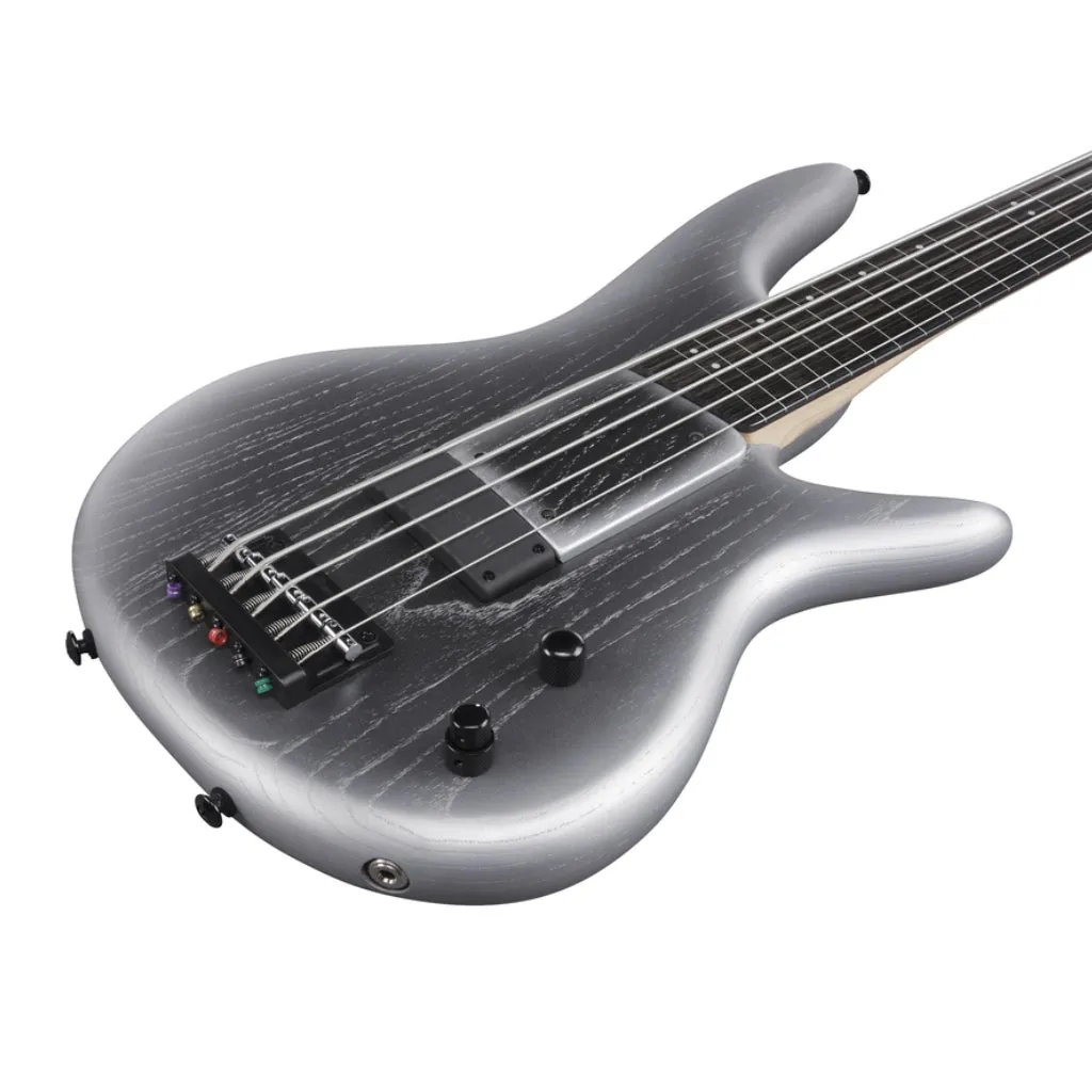 Ibanez GWB25THSWF 5 String Electric Bass Guitar Silver Wave Burst Flat