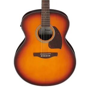 Ibanez PJ50E Open Pore Vintage Amber Sunburst Top, Open Pore Natural Back and Sides Acoustic Guitar